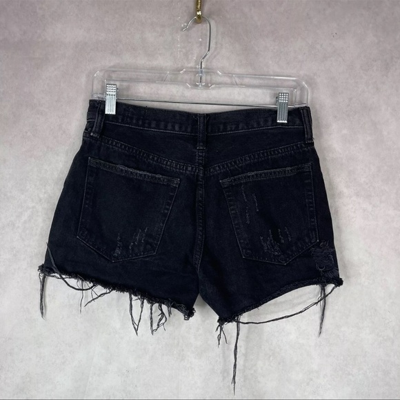 We The Free Sofia Black Cut Off Distressed Denim Jean Shorts Women's Size 27 - Picture 6 of 7